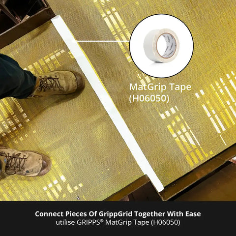 GrippGrid Yellow FR Grid Mesh Matting 90 ft x 5 ft