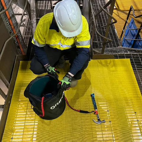 GrippGrid Yellow FR Grid Mesh Matting 90 ft x 5 ft